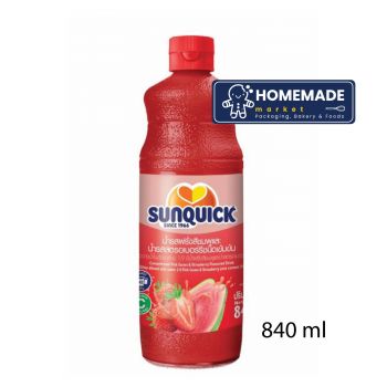 Sunquick - น้ำฝรั่งสีชมพูและสตรอเบอรี่ (840cc)